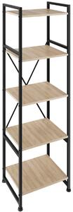 Tectake Regál Manchester industrial 47,5 x 34,5 x 151,5 cm - Industrial světlé dřevo, dub Sonoma