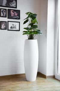 Květináč MAGNUM, sklolaminát, výška 100 cm, bílý mat