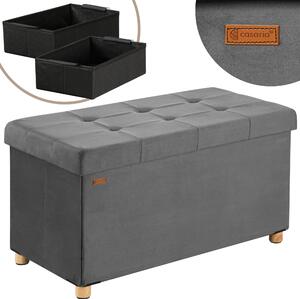 FurniGO Úložná lavice 76x38x42 cm - antracit