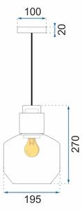 Toolight - Závěsné svítidlo ze skla 1xE27 APP434-1CP, oranžová, OSW-00563