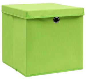 Úložné boxy s víky 10 ks 28 x 28 x 28 cm zelené