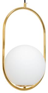 Toolight - Skleněná závěsná lampa E27 60W APP473-1CP, bílá-zlatá, OSW-00605
