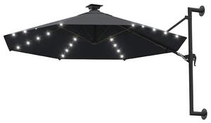 Nástěnný zahradní slunečník s LED 300 cm antracitový