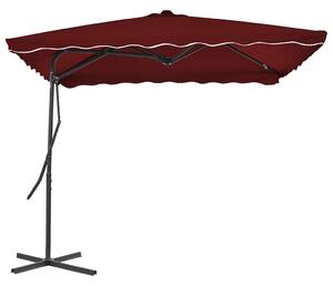 Zahradní slunečník s ocelovou tyčí bordó 250 x 250 x 230 cm