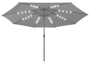 Zahradní slunečník s LED osvětlením 400 cm antracitový