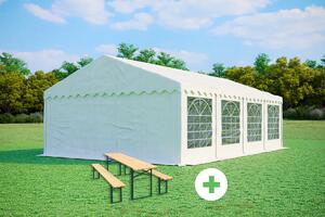 Párty stan 5x8m PREMIUM SET - stan + pivní sety barva Bílá