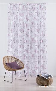 Bílo-fialová záclona 300x260 cm Elsa – Mendola Fabrics