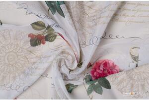 Bílo-růžová záclona 300x245 cm Shoyo – Mendola Fabrics