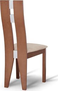 Tempo Kondela Dřevěná jídelní židle BONA NEW, béžová látka/třešeň