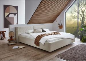Béžová čalouněná dvoulůžková postel 180x200 cm Cube – Meise Möbel