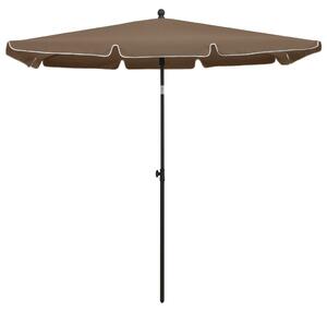 Zahradní slunečník s tyčí 210 x 140 cm taupe