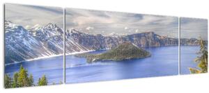 Obraz horského jezera (170x50 cm)