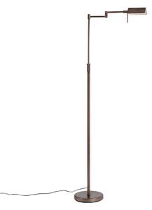 Designová stojací lampa tmavě bronzová vč. LED s dotykovým stmívačem - Notia