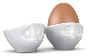Sada 2 bílých porcelánových zamilovaných kalíšků na vajíčka 58products, objem 100 ml