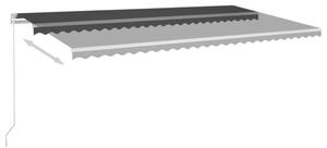 Ručně zatahovací markýza s LED světlem 600 x 350 cm antracitová