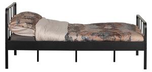 Černá kovová jednolůžková postel s roštem 120x200 cm Mees – WOOOD