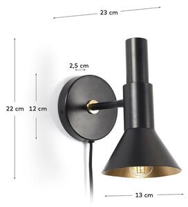 Černé nástěnné svítidlo ø 13 cm Vyara – Kave Home