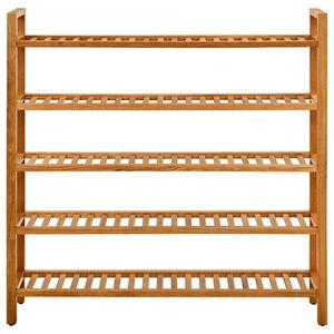 Botník s 5 policemi 100 x 27 x 100 cm masivní dubové dřevo