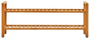 Botník se 2 policemi 100 x 27 x 40 cm masivní dubové dřevo