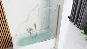 Rea - Pevná vanová zástěna Elegant - zlatá/transparentní - 70x140 cm