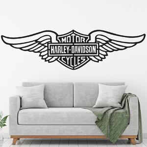 Živá Zeď Samolepka Harley Davidson křídla Barva: černá, Velikost: 60 x 17 cm
