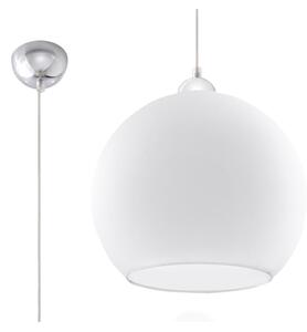 Bílé závěsné svítidlo se skleněným stínidlem ø 30 cm Bilbao – Nice Lamps