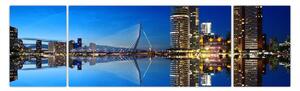 Obraz - noční Rotterdam (170x50 cm)