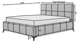 Moderní postel Miami, 180x200cm, žlutá Nube s úložným prostorem