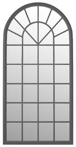 Zahradní zrcadlo černé 90 x 45 cm železo do exteriéru