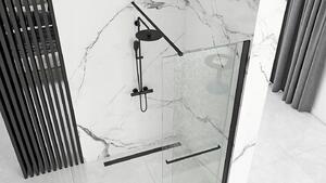 Rea - Cortis posuvná sprchová zástěna 100x195cm, 6mm sklo, čiré sklo/černý profil, REA-K7740