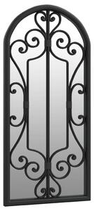 Zahradní zrcadlo černé 100 x 45 cm železo do exteriéru