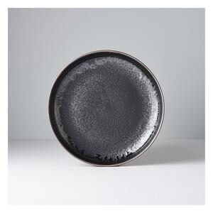 Černý keramický talíř se zvednutým okrajem MIJ Matt, ø 22 cm