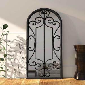 Zrcadlo černé 70 x 30 cm železo do interiéru 3093546