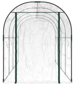 Skleník průhledný 160 x 400 x 190 cm PVC práškově lakovaná ocel