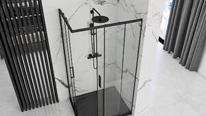 Rea - Sprchový kout Punto - černá/transparentní - 80x100 cm - L/P