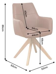 Designová otočná židle Devassy koňaková kůže / dub