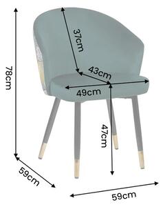 Designová židle Scarlet CLASSIQUE zelený samet