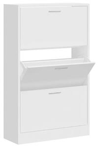 Botník bílý s vysokým leskem 63x24x103 cm kompozitní dřevo