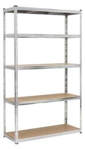Kovový regál 205x120x45 cm 5 polic MDF SPRINGOS HA5280