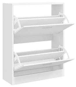 Botník bílý s vysokým leskem 63x24x81 cm kompozitní dřevo