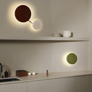 MARSET LED nástěnné světlo Caramel, zelená, Ø 28 cm, TRIAC, sklo, stmívatelný, Zelená, Obývací pokoj / jídelna, Sklo, Design