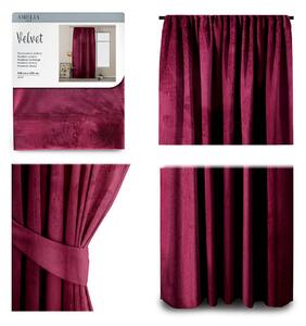 FLHF Dekorační závěs Velvet vínový Rozměr: 140x245 cm