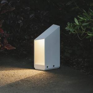 MARSET LED podstavec Domus, výška 26 cm, bílá, hliník, stmívatelný, Bílá / opál, Hliník, Design