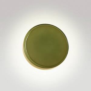 MARSET LED nástěnné světlo Caramel, zelená, Ø 22 cm, TRIAC, sklo, stmívatelný, Zelená, Obývací pokoj / jídelna, Sklo, Design