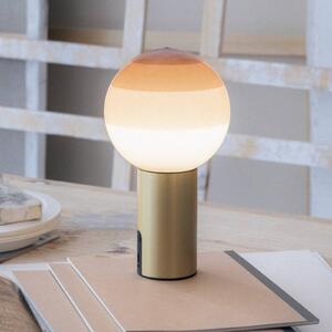 MARSET Akumulátorová stolní lampa Dipping Light, krémová/mosazná, stmívatelné, stmívatelný, Krémová / jantar, Obývací pokoj / jídelna, Sklo, Design
