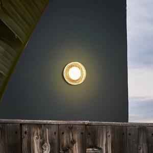 MARSET LED venkovní nástěnné svítidlo Roc, Ø 14 cm, bílá/průsvitná, stmívatelný, Bílá / opál, Hliník, Design