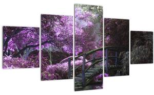Obraz - fialové stromy (125x70 cm)