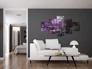 Obraz - fialové stromy (125x70 cm)