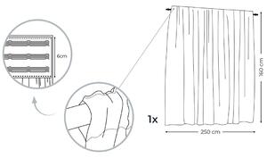 Dekorační krátká záclona s řasící páskou VILMA tyrkysová 250x160 cm nebo 300x160 cm MyBestHome Rozměr: 250x160 cm
