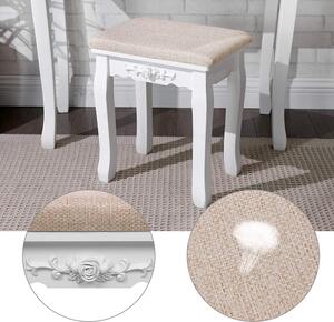 Massive home | Toaletní stolek se stoličkou Laura II bílý RDT25WT